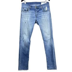 Rag & Bone Fit 2 Slim Leg Jeans Standard Issue Cln Ludlow Blue Size 32 x 34